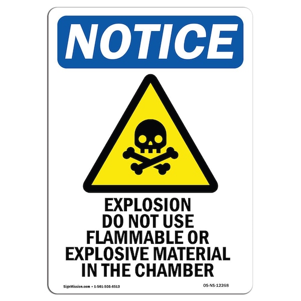 Safety Sign, OSHA Notice, 24" Height, Explosion Do Not Use Sign With Symbol, Portrait